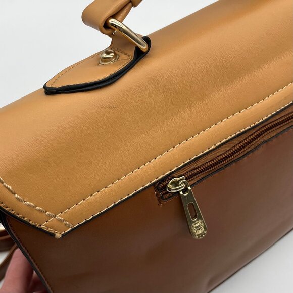 Move & Moda Brown Faux Leather Work Convertible Crossbody Briefcase - Picture 10 of 12